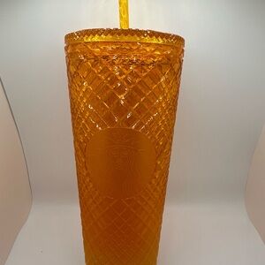 NEW Starbucks Summer 2022 Mango Ombre Venti Jeweled Tumbler